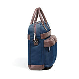Navy Canvas with Brown Leather Accents Computer Bag by Hook & Albert