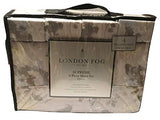 London Fog Floral Grey Blue Pattern Queen Sheet Set, 6 Pieces
