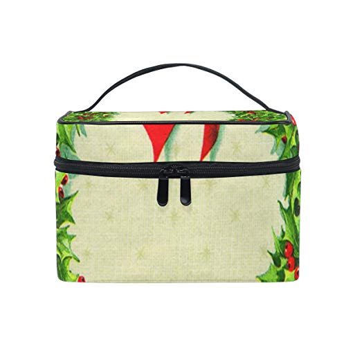 Makeup Bag Christmas Wreath Art Girls Travel Cosmetic Bag Womens Toiletry Organizer