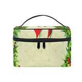 Makeup Bag Christmas Wreath Art Girls Travel Cosmetic Bag Womens Toiletry Organizer