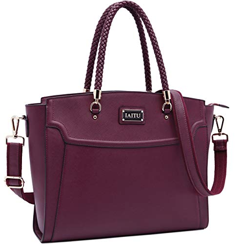 Laptop Tote Bag for Women,13-15.6 Inches Spacious Tablet Handbag Shoulder Bag for Laptop Computer Tablet(Darkpurple-N)