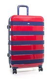 Tommy Hilfiger Rugby Stripe 20" Spinner, Hardside Luggage, Red