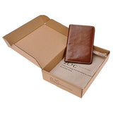 Zlyc Vintage Vegetable Tanned Leather Travel Passport Holder Case Cover Wallet (Brown)