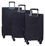 Delsey Luggage Cruise Lite Softside 3 Piece Set (21"/25"/29") Spinner Suitcase (Black)