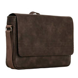 Kenneth Cole Reaction Travelier Satchel Messenger Vegan Leather Laptop Computer Shoulder Bags, Brown, Scored