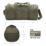 Army Force Gear WWII Military Jeep Invasion Star Duffel Shoulder Bag - Olive & Black, Medium