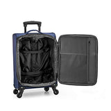 U.S. Traveler Anzio Softside Expandable Spinner Luggage, Navy, Carry-on 22-Inch
