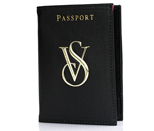 Victoria's Secret Leather Passport Wallet (Gold Foil w/ Large VS Logo)