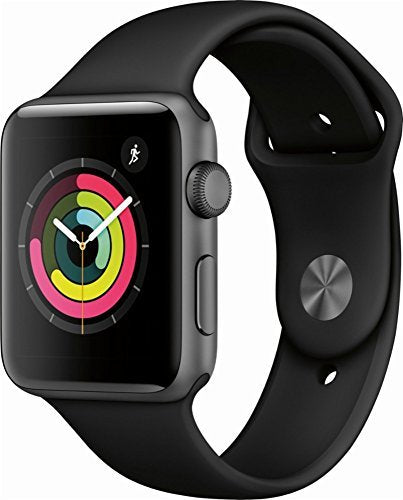 Apple Watch Series 3 (GPS), 42mm Space Gray Aluminum Case with Black Sport Band - MQL12LL/A