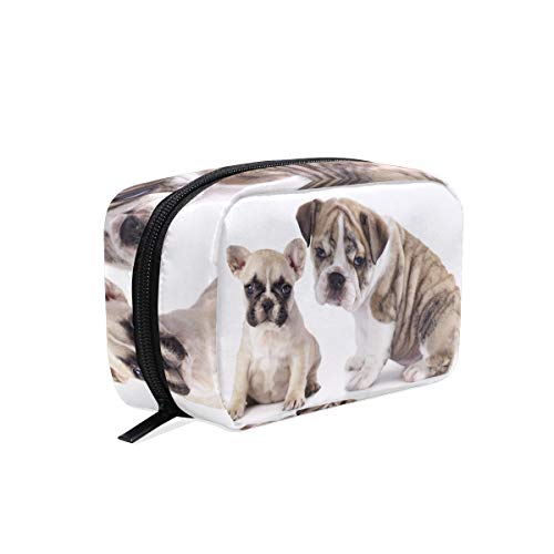 HU MOVR Makeup Organizer Puppies Animal White Puppy Dog Womens Zip Toiletry Bag Large Case Cosmetic