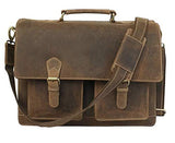 Leather Laptop Messenger Bag Vintage Briefcase Satchel for Men and Women- 16 Inch by Vintage