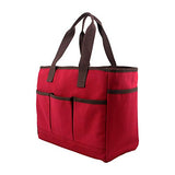 CB Station Organizing Utility Tote With Pockets (Red)