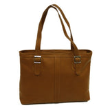 Piel Leather Ladies Laptop Tote, Saddle, One Size