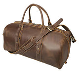 Polare 23" Classic Full Grain Leather Weekender Travel Overnight Luggage Duffel Bag