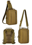 Tactical Military Sling Chest Pack Bag Molle Daypack Laptop Backpack Casual Crossbody Bag (Brown)