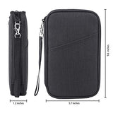 Family Travel Passport Wallet: Multiple Passport Holder/Document Organizer Bag (BLACK)