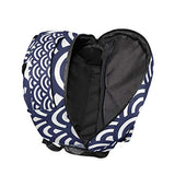 Stylish Retro Japanese Waves Backpack- Lightweight School College Travel Bags, ChunBB 16" x 11.5" x 8"