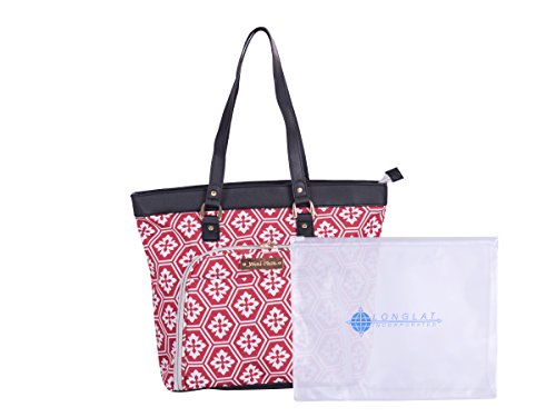Jenni Chan Adra 2-Piece Set 18" Computer Tote + 311 Bag Laptop, Red One Size