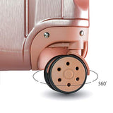 ZM Luggage Sets Hardside Spinner Suitcase PC ABS Built-in Anti-Theft Lock 22in 26in (Rose Gold)