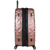 Aimee Kestenberg Women'S 28" Abs Expandable 8-Wheel Upright Checked Luggage, Rose Gold