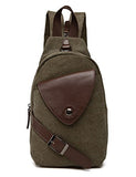 Berchirly Vintage Military Mini Canvas Shoulder Crossbody Bag Backpack Army Green