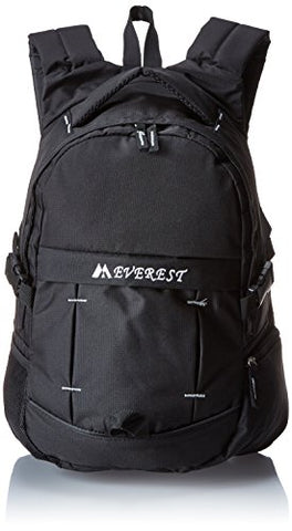 Everest Sporty Backpack With Side Mesh Pocket, Black, One Size