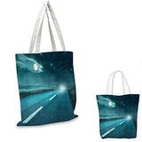 Horror House Decor canvas messenger bag Highway Road to Hell under Storm Clouds Asphalt Twilight