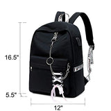 Hey Yoo HY760 Cute Casual Hiking Daypack Waterproof Bookbag School Bag Backpack for Girls Women (Black)