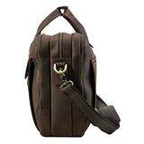 Polare Men'S Thick Full Grain Leather 15.7" Laptop Business Briefcase