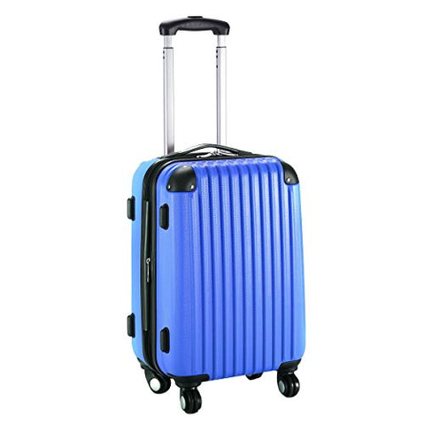 GHP 15.2"x10.4"x22.4" Navy Scratch-resistant Lightweight & Durable Trolley Suitcase
