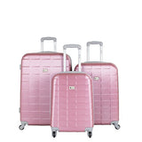 Amka Lightweight Abs Spinner Expandable Luggage Set, Mauve, 3 Piece