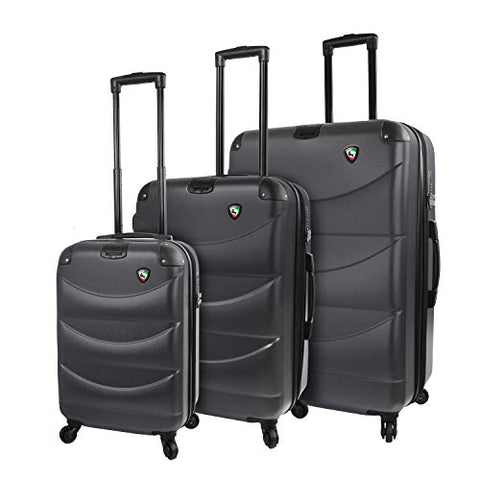 Mia Toro Italy Cadeo Hardside Spinner Luggage 3pc Set, Black
