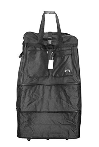 40" Black Expandable Large Rolling 6 Wheeled Duffel Bag Spinner Suitcase Luggage