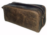 Mens Toiletry Bag Shaving Dopp Case For Travel by Bayfield Bags (Brown)