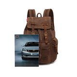 Toebee AUGUR Vintage Canvas Backpack Rucksack Schoolbag Knapsack Camping Hiking Travel Bag-Gray