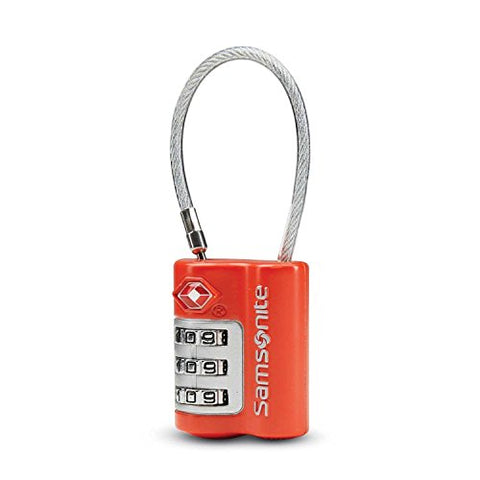 Samsonite Travel Sentry 3-dial Combination Cable Lock, Varsity Red