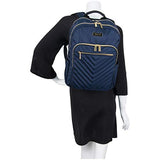 Kenneth Cole Reaction Women's Chevron Quilted Polyester Twill 15.6" Laptop Backpack, Navy One Size