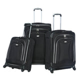 Olympia Luggage Luxe 3 Pack Set, Black, One Size