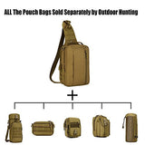 Tactical Military Sling Chest Pack Bag Molle Daypack Laptop Backpack Casual Crossbody Bag (Brown)