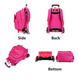 Fanci 2Pcs Bowknot Princess Style Trolley School Book Bag for Girls Boys Wheeled Backpack with 6