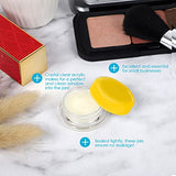 Houseables Sample Containers, 3 Gram Jars, 3 mL, 50 Pk, Yellow, BPA Free Plastic, Cosmetic Jar w/Lids, Screw Cap, Round Pot, 3g Empty Container, Small, Tiny, Tester Bottle, Make Up, Eye Shadow, Nails