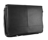 Mancini Leather Goods Inc Unisex Supple Drum Dyed Colombian Leather 15.6" Laptop/Tablet Messenger Bag with RFID Secure Pocket 17.25" x 3" x 12" Black