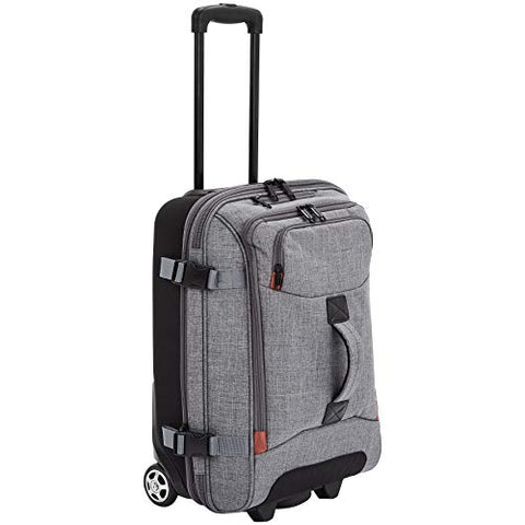 Amazon Basics Rolling Travel Duffel Bag Luggage with Wheels, Small, Grey