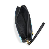 Colourlife Turquoise Dinosaurs Pu Leather Pencil Case Holder Pouch Makeup Bags For Boys Girls