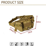 Tactical Waist Pack Bag Military Fanny Packs Waterproof Hip Belt Bag Pouch for Hiking (Brown)