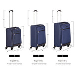 Amazonbasics Softside Spinner Luggage - 3 Piece Set (21", 25", 29"), Navy Blue