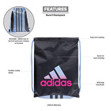 adidas Unisex Burst Sackpack, Onix/Glow Blue/Shock Pink, ONE SIZE