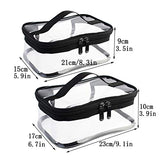 Wobe 2 Pack Portable Clear Makeup Bag Zipper Waterproof Cosmetics Bag Transparent Travel Storage Carry Pouch PVC Zippered Toiletry Bag Organizers With Handle for Vacation Travel, Bathroom