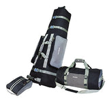 Samsonite Golf Deluxe 3 Piece Travel Set, Silver/Black