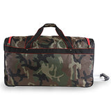 Ecko Unltd. Men's United 32" Large Rolling Duffel Bag, Camo/Red/Blue One Size